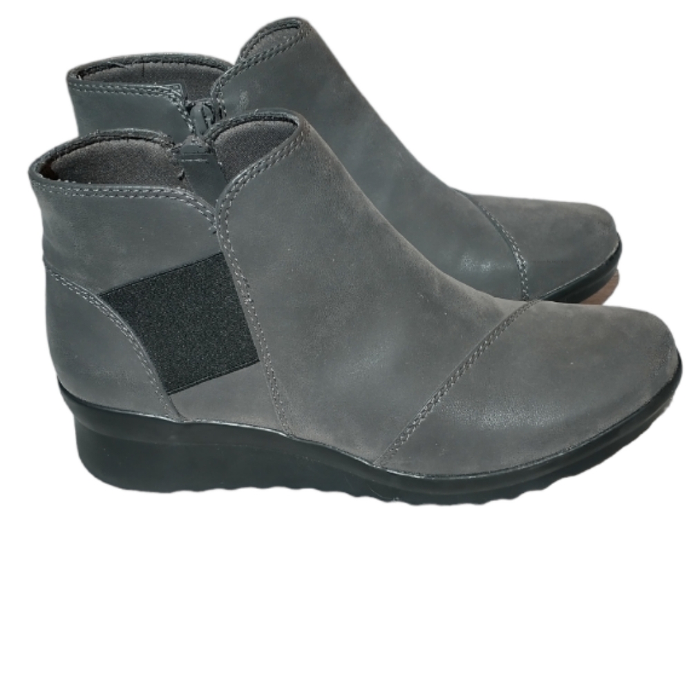 Cloudsteppers Clarks Wedge Ankle Boots Grey 8 W